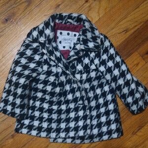 Cherokee Black and White Houndstooth Coat